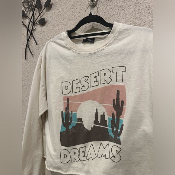 Zutter Desert Dreams Long Sleeve Crop Top Raw Hem Size Medium - Picture 3 of 7